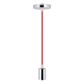 Cable de alimentación 1xE27/60W/230V rojo/cromo brillante