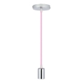 Cable de alimentación 1xE27/60W/230V rosa clara/cromo brillante
