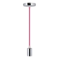 Cable de alimentación 1xE27/60W/230V rosa oscuro/cromo brillante