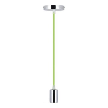 Cable de alimentación 1xE27/60W/230V verde/cromo brillante