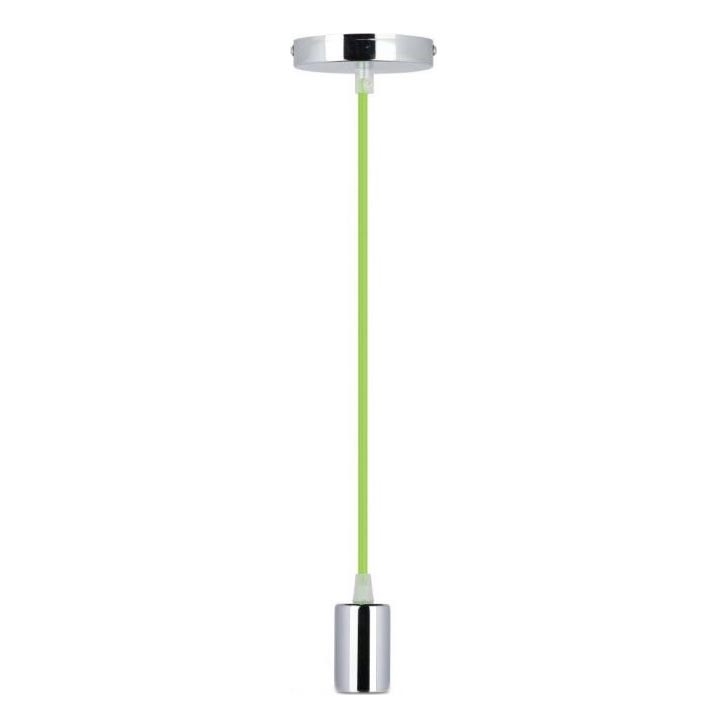 Cable de alimentación 1xE27/60W/230V verde/cromo brillante