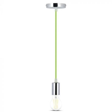 Cable de alimentación 1xE27/60W/230V verde/cromo brillante