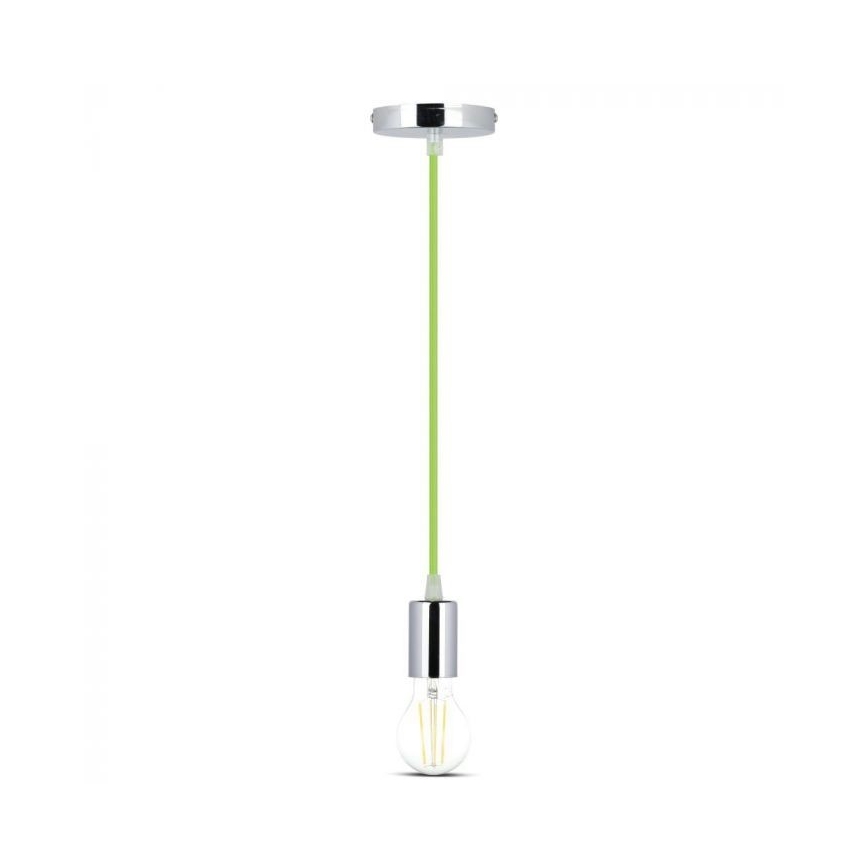 Cable de alimentación 1xE27/60W/230V verde/cromo brillante