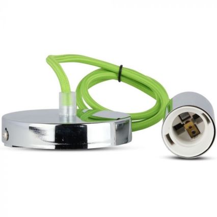 Cable de alimentación 1xE27/60W/230V verde/cromo brillante