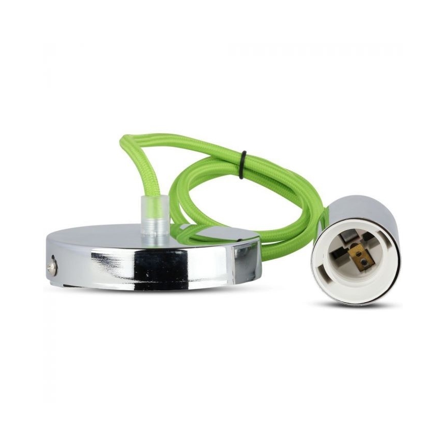 Cable de alimentación 1xE27/60W/230V verde/cromo brillante