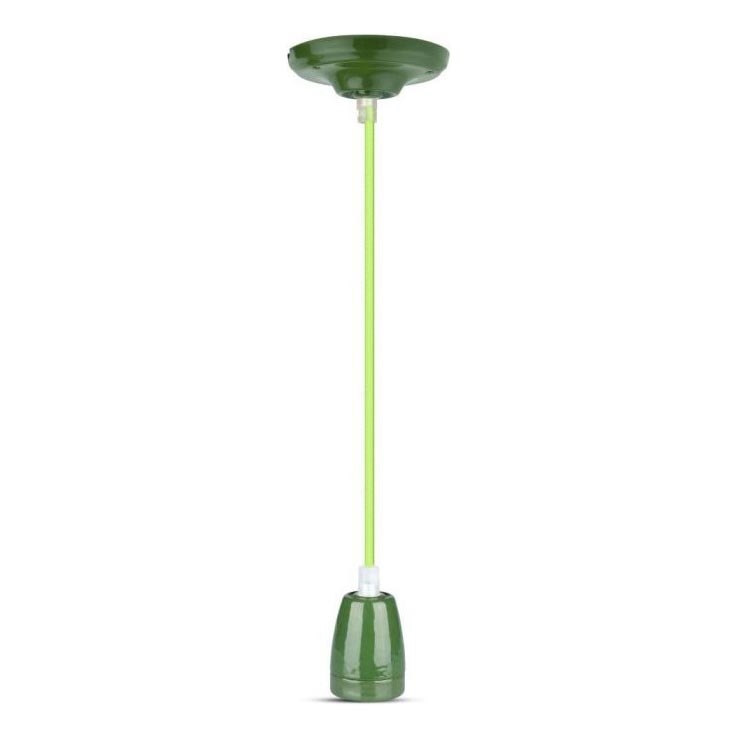 Cable de alimentación 1xE27/60W/230V verde/porcelana