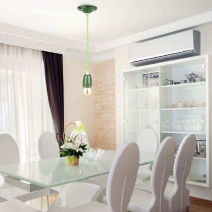 Cable de alimentación 1xE27/60W/230V verde/porcelana