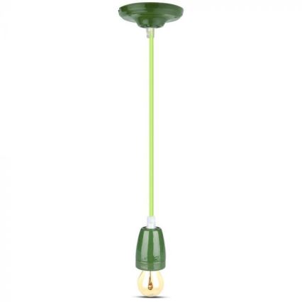 Cable de alimentación 1xE27/60W/230V verde/porcelana