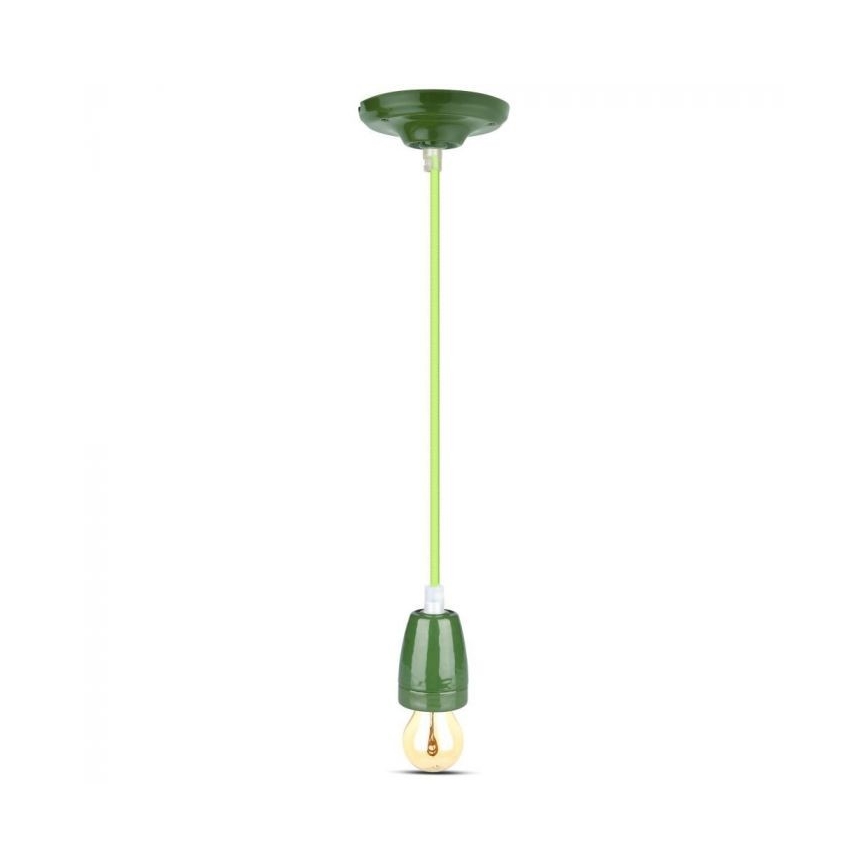 Cable de alimentación 1xE27/60W/230V verde/porcelana