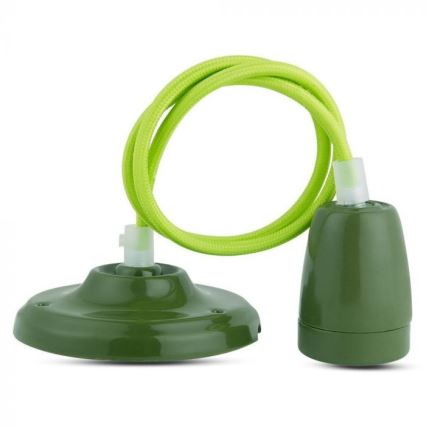 Cable de alimentación 1xE27/60W/230V verde/porcelana