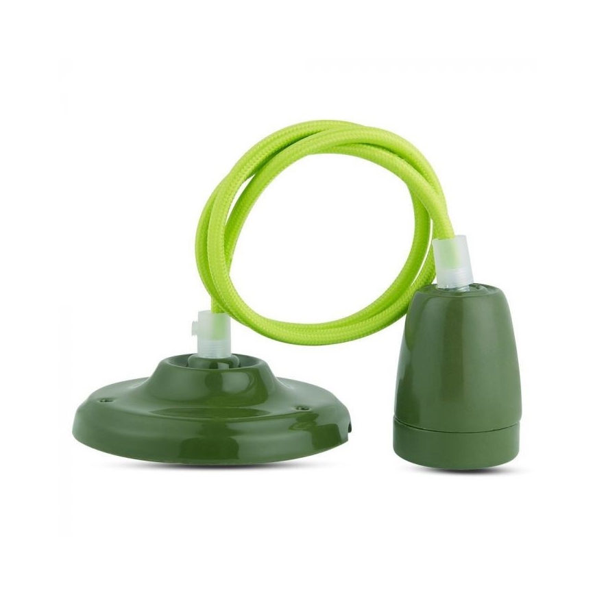 Cable de alimentación 1xE27/60W/230V verde/porcelana