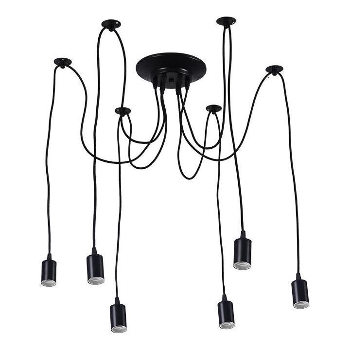 Cable de alimentación 6xE27/60W/230V araña negro
