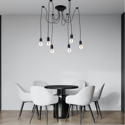 Cable de alimentación 6xE27/60W/230V araña negro