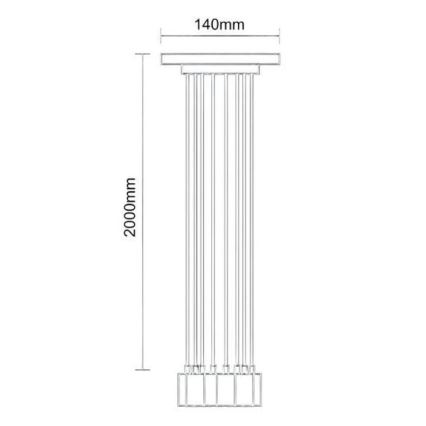 Cable de alimentación 6xE27/60W/230V araña negro