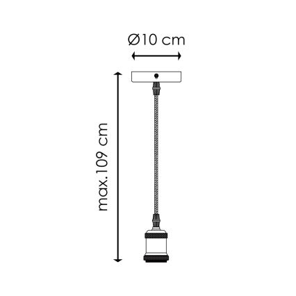 Cable de alimentación VINTAGE 1xE27/60W/230V cromo mate