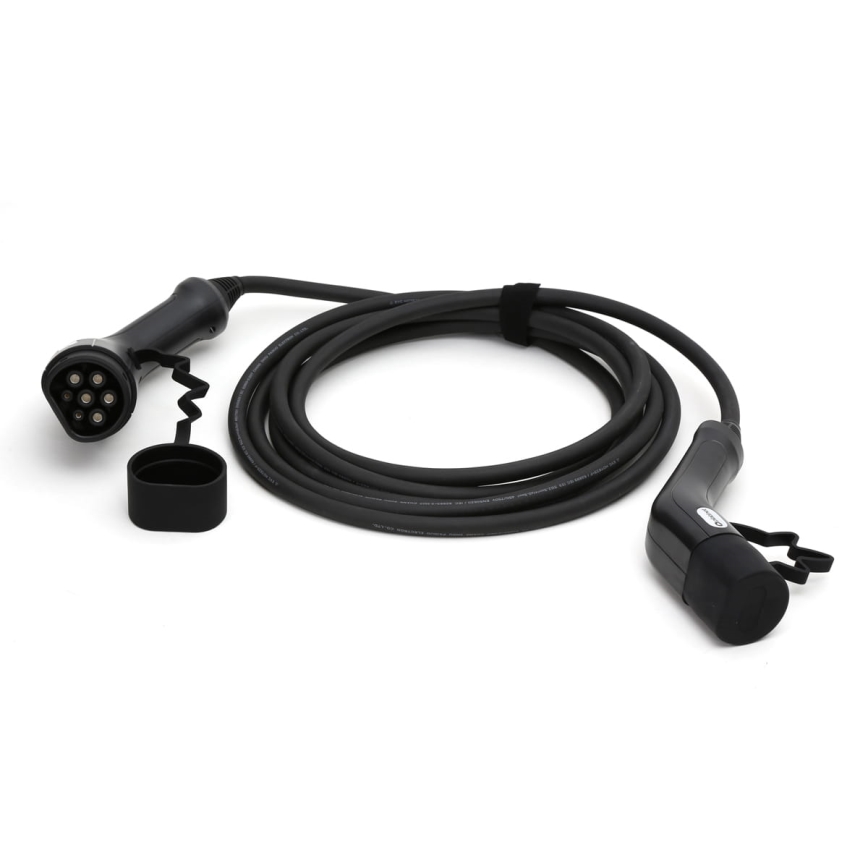 Cable de carga para coches eléctricos tipo 2 5m 11kW 16A IP54 negro