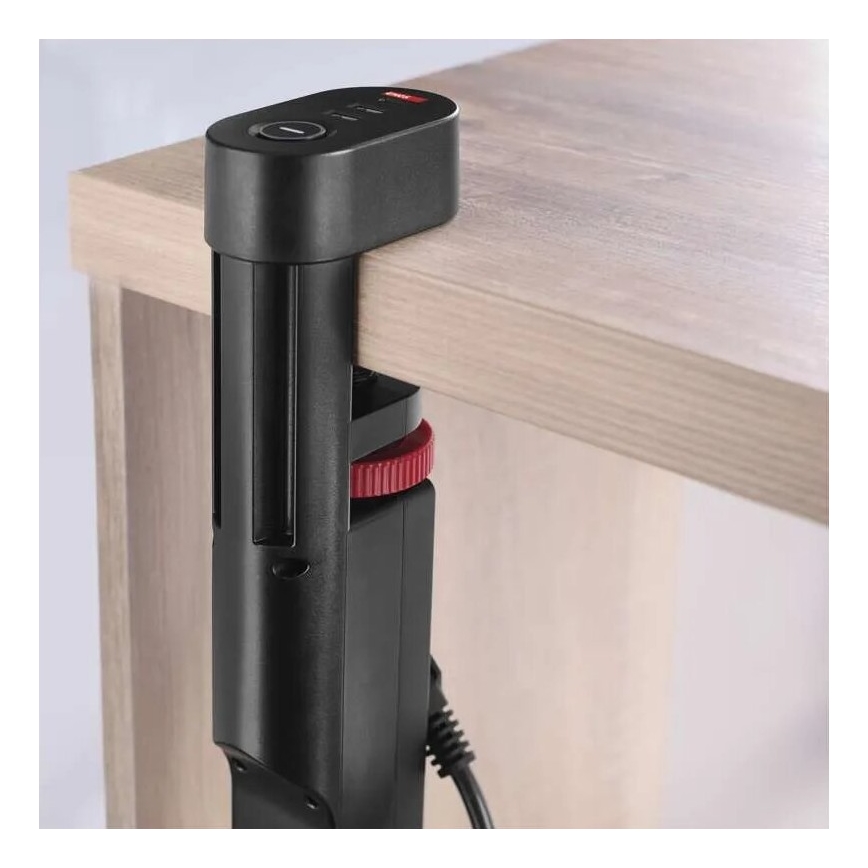 Cable de extensión con sujeción a la mesa 3Z + 3xUSB 1,5m negro