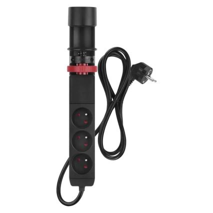 Cable de extensión con sujeción a la mesa 3Z + 3xUSB 1,5m negro