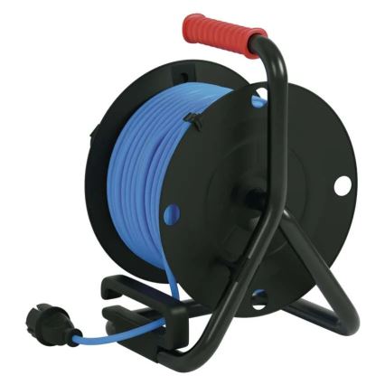 Cable de extensión en tambor con 4 enchufes 25m silicona IP44