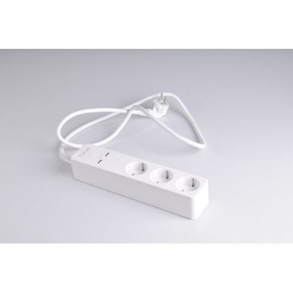 Cable de extensión SMART con interruptor 1,5m + 2xUSB/Wi-Fi Tuya SCHUKO