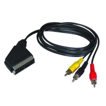 Cable de señal para conectar 2 dispositivos AV Conector SCART / 3x conector CINCH