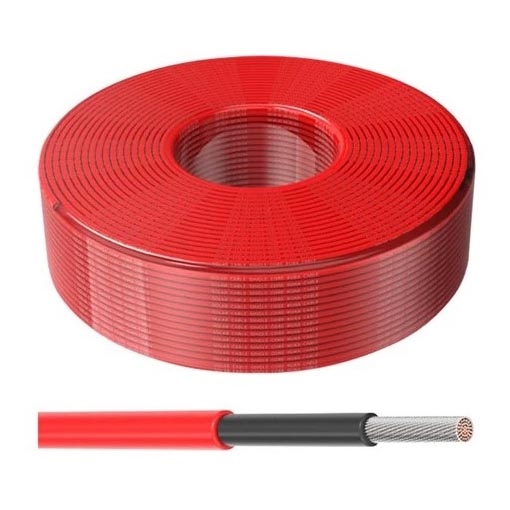 Cable solar 4mm² 1500V 100m IP65 rojo