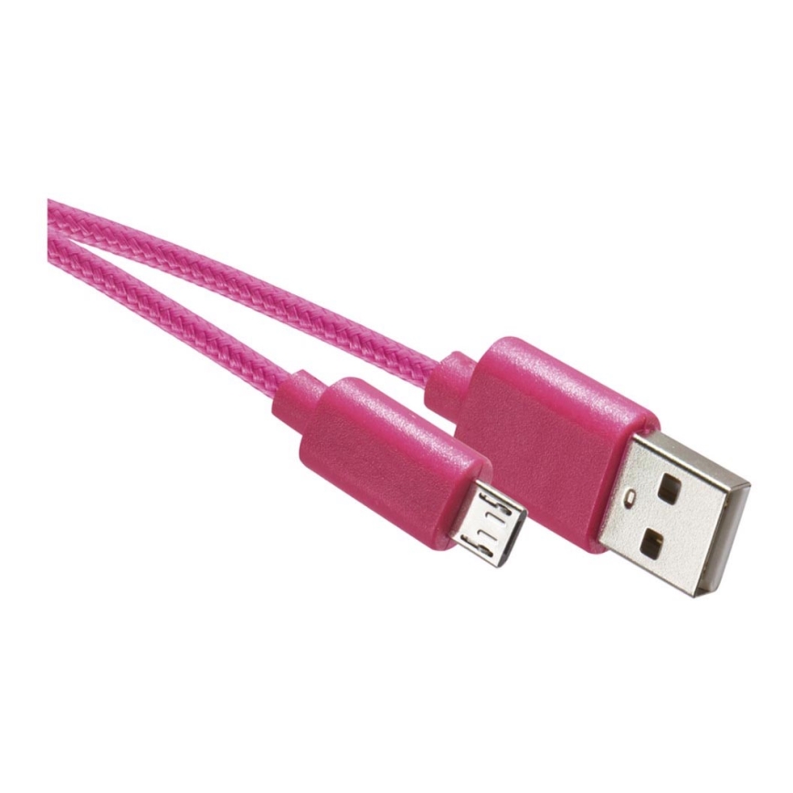 Cable USB 2.0 A conector/USB Conector micro B rosa