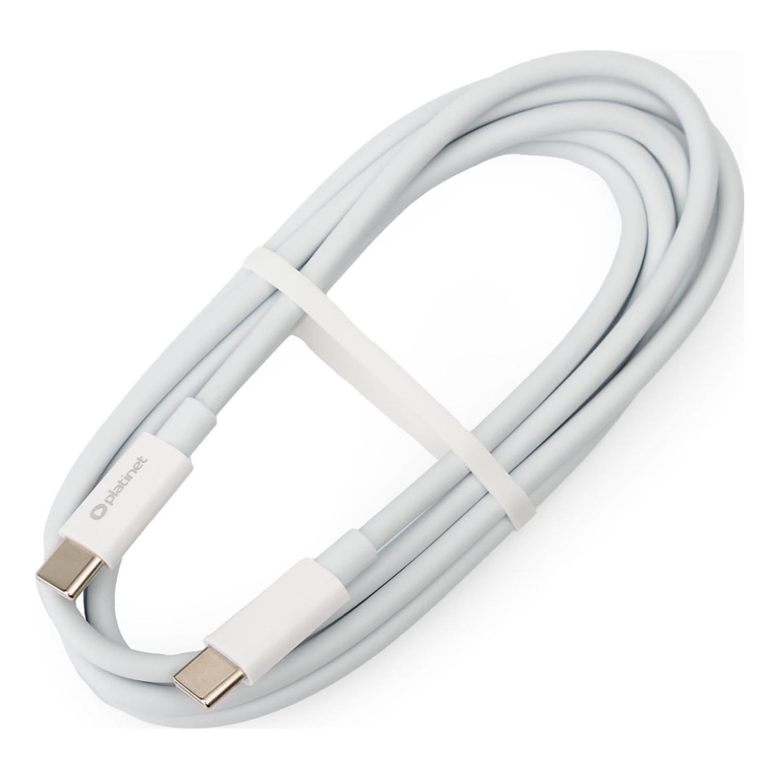 Cable USB USB-C / USB-C Conector 100W 1,5m blanco