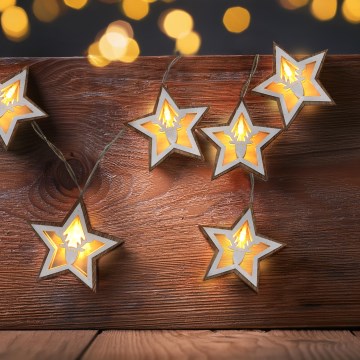 Cadena de luces de Navidad LED 10xLED/2xAA 1,8m blanco cálido