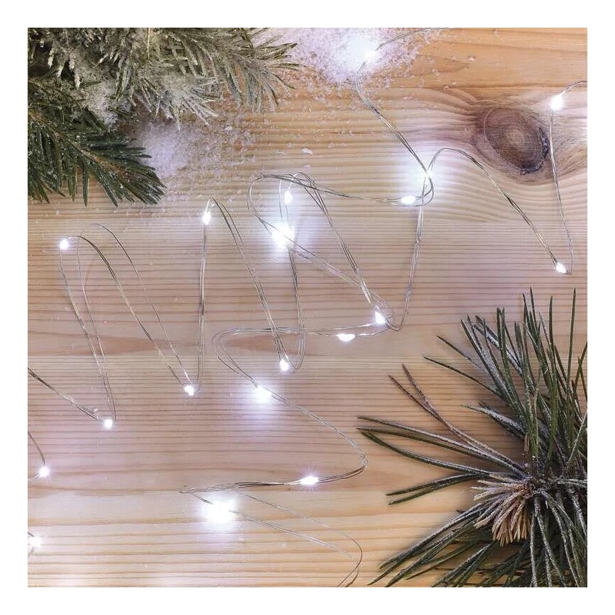 Cadena de luces de Navidad LED 20xLED/2xAA 2,4m blanco frío