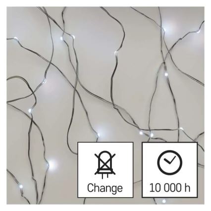 Cadena de luces de Navidad LED 20xLED/2xAA 2,4m blanco frío