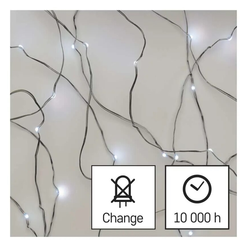 Cadena de luces de Navidad LED 20xLED/2xAA 2,4m blanco frío