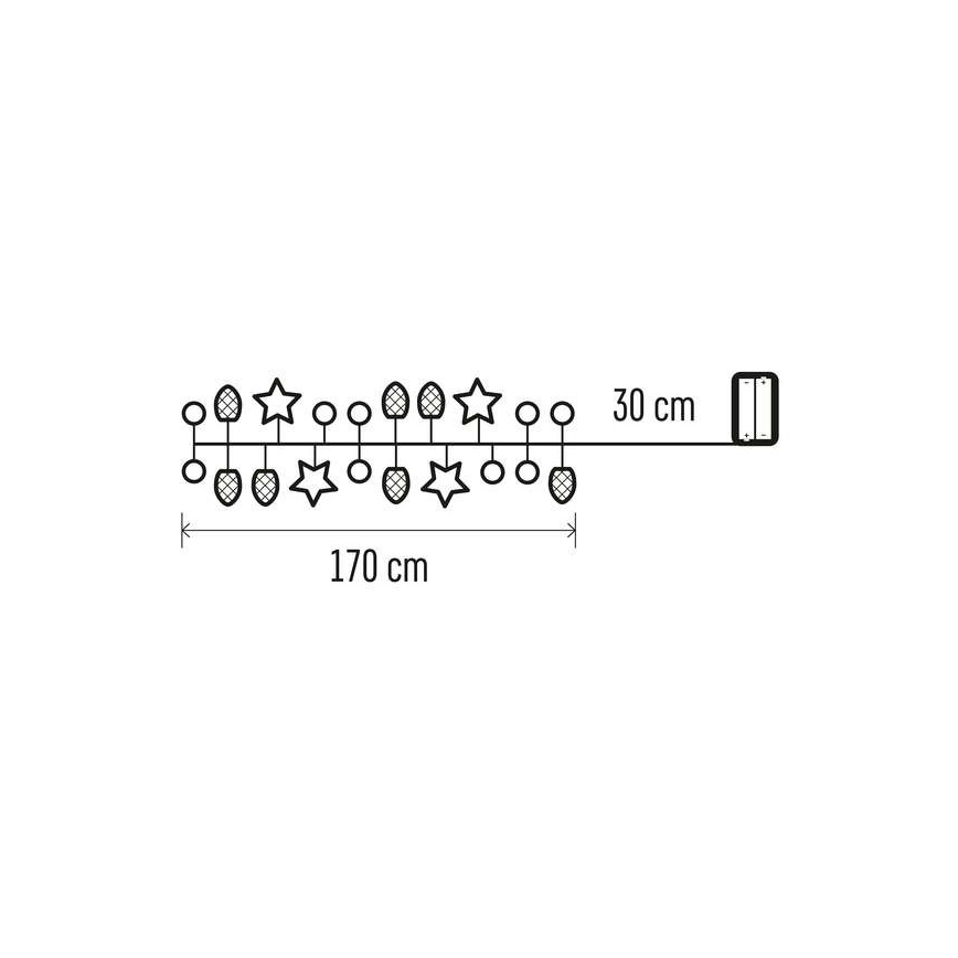 Cadena de luces de Navidad LED 20xLED/2xAA 2m