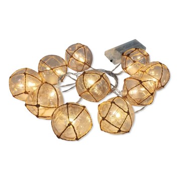 Cadena de luces LED decorativa AHNE 10xLED/2xAA 2,1 m blanco cálido