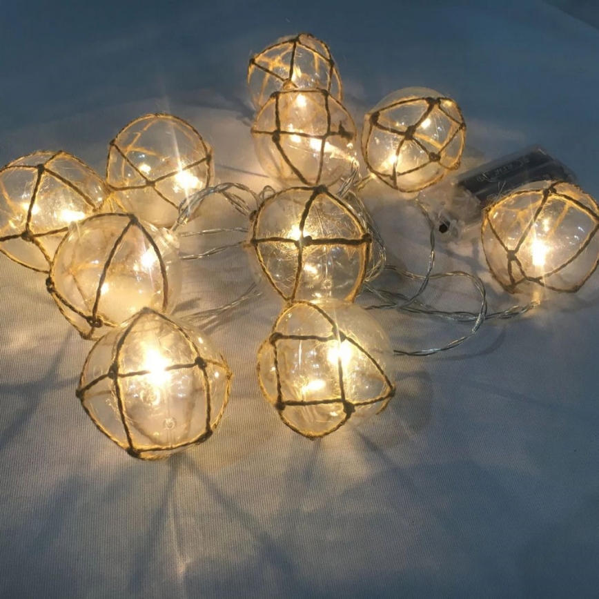 Cadena de luces LED decorativa AHNE 10xLED/2xAA 2,1 m blanco cálido