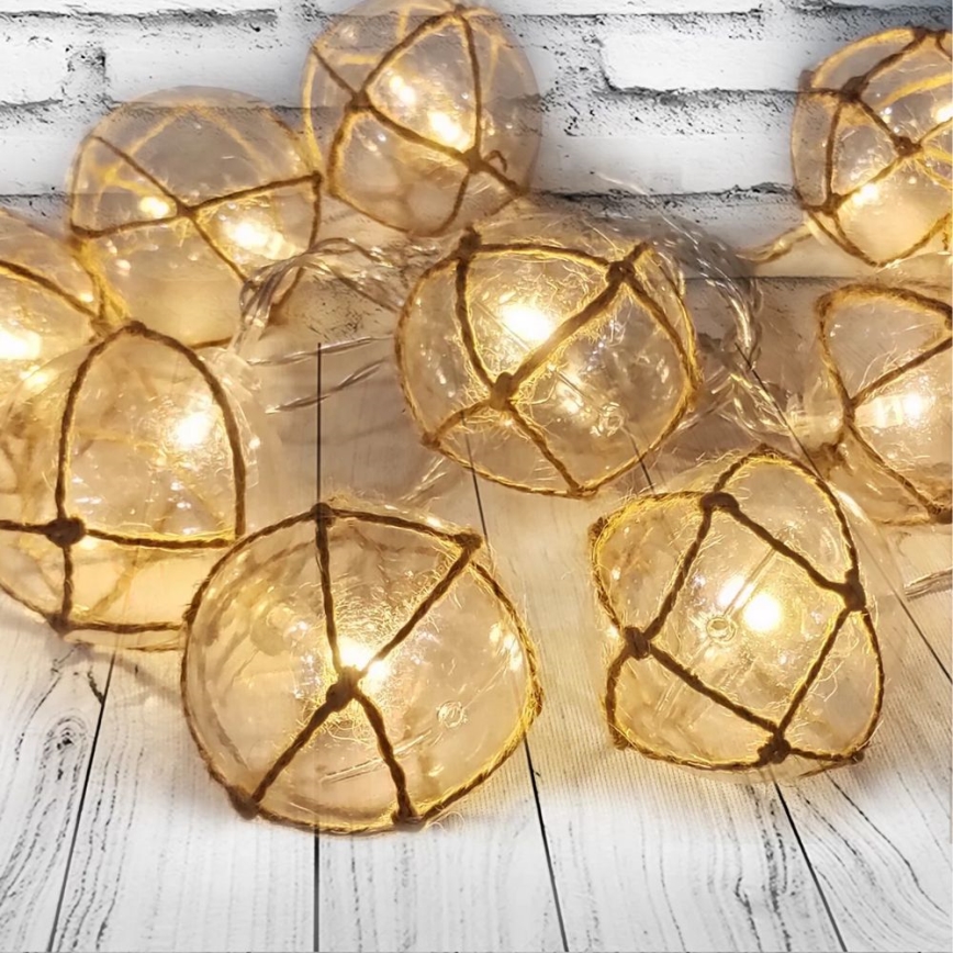 Cadena de luces LED decorativa AHNE 10xLED/2xAA 2,1 m blanco cálido