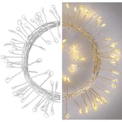 Cadena de Navidad LED 100xLED/3xAA 2,7m blanco cálido