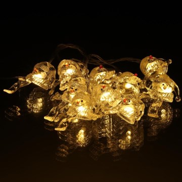 Cadena de Navidad LED 10xLED/2xAA/blanco cálido 1,65m muñecos de nieve