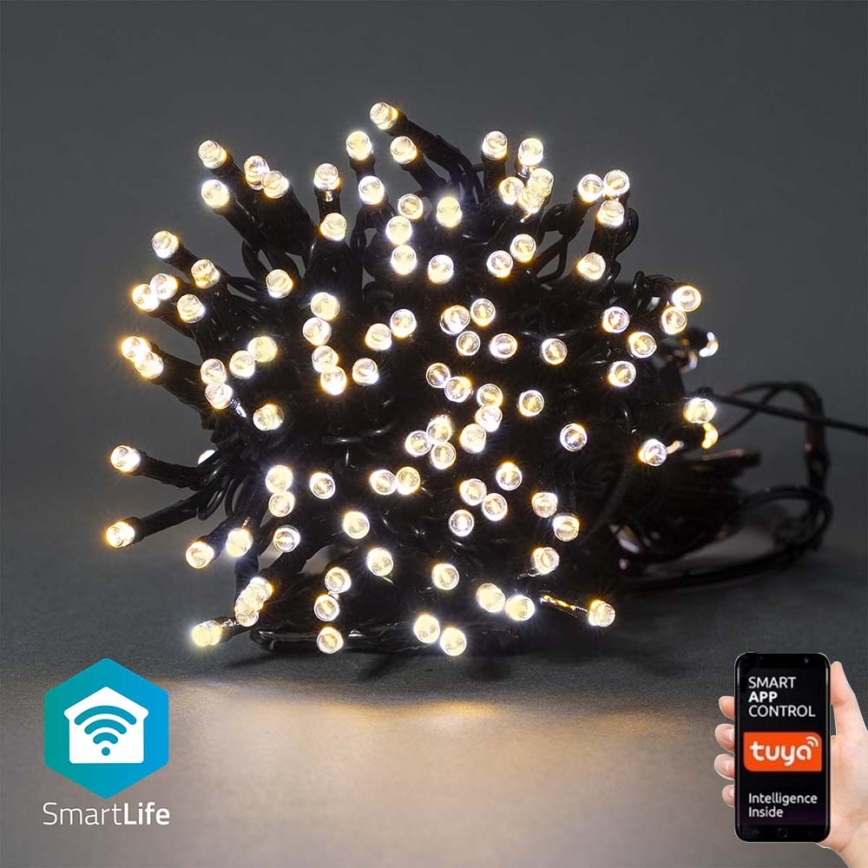 Cadena de Navidad LED 200xLED/8 funciones 25m IP65 Wi-Fi Tuya blanco cálido