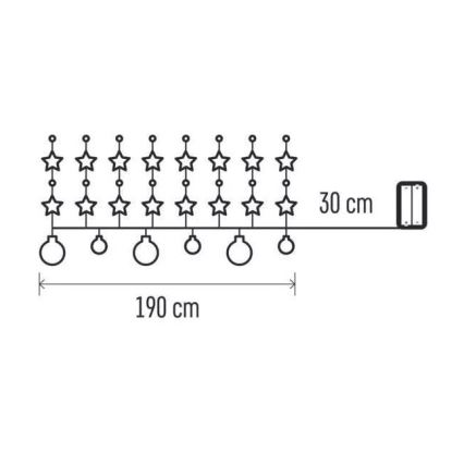 Cadena de Navidad LED 20xLED/2xAA 2,2 m blanco cálido