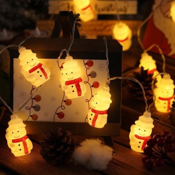Cadena de Navidad LED 20xLED/3xAA/blanco cálido 3,3m muñecos de nieve