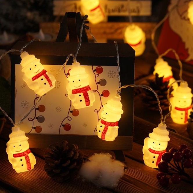 Cadena de Navidad LED 20xLED/3xAA/blanco cálido 3,3m muñecos de nieve