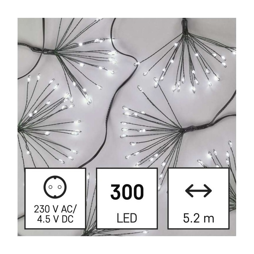 Cadena de Navidad LED 300xLED/8,2m blanco frío