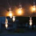 Cadena de Navidad LED exterior CONO FILAMENTO 20xE10 19m transparente/blanco cálido IP44, Fabricado en la UE