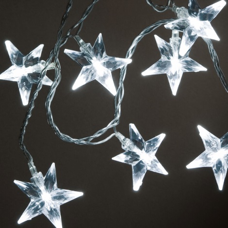 Cadena de Navidad LED STARS 10xLED 3,9m blanco frío