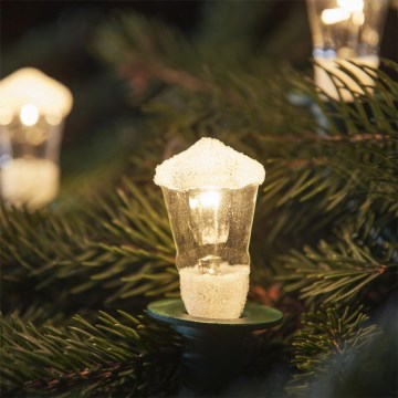 Cadena de Navidad LUCERNA 12xE10/10,7m blanco cálido, fabricada en la UE
