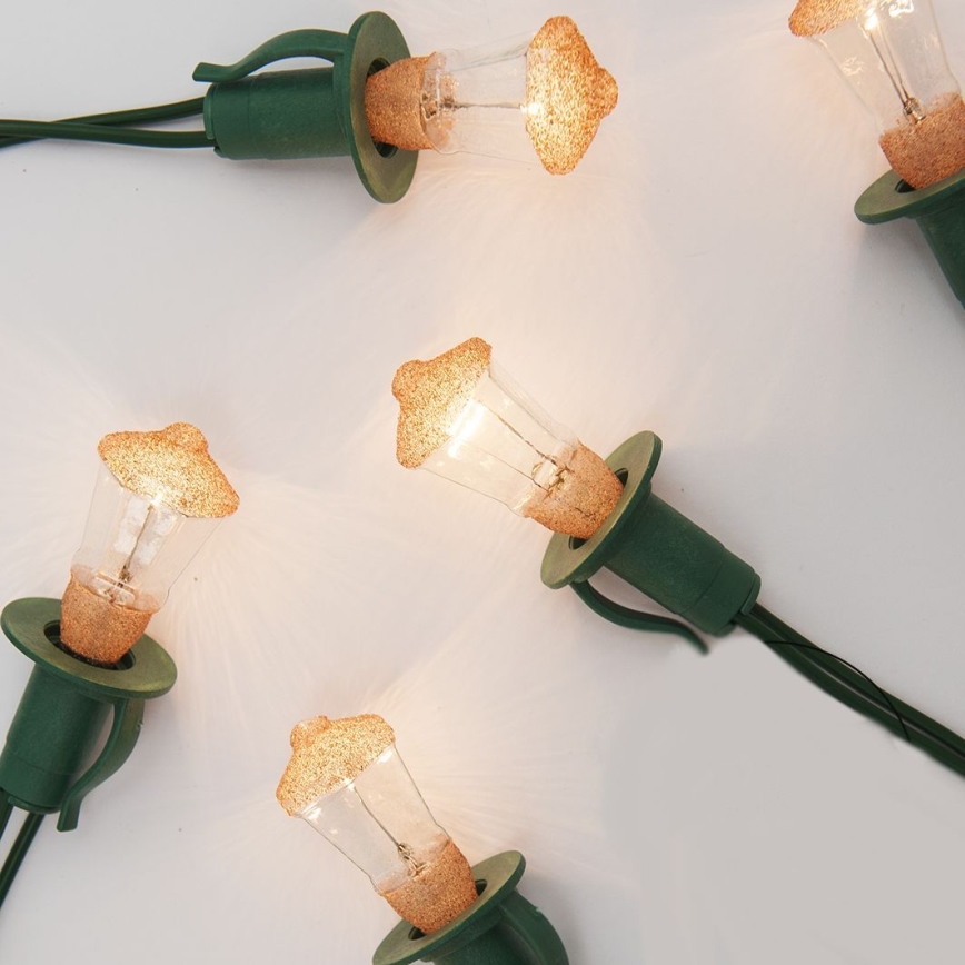 Cadena de Navidad LUCERNA 12xE10/10,7m blanco cálido, fabricada en la UE