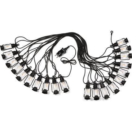 Cadena decorativa de exterior GARLAND 20xLED 20m IP44 blanco cálido