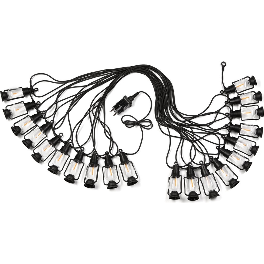 Cadena decorativa de exterior GARLAND 20xLED 20m IP44 blanco cálido