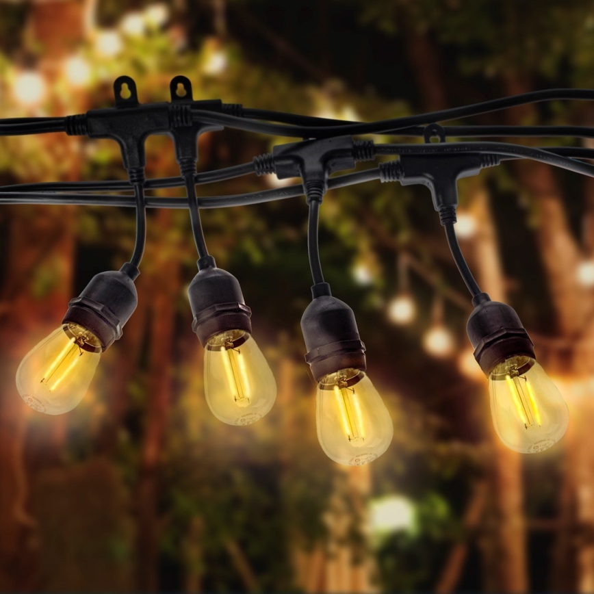 Cadena decorativa de exterior GIRLANDA 10xE27/15W/230V 10m IP44